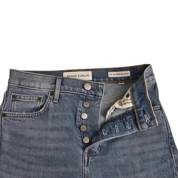 Aritzia Denim Forum The Yoko Bermuda Jean Short Denim Blue Size 25 - Picture 9 of 16